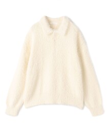 【トゥモローランド】ニット　春　ホワイト　アイボリー ストレッチタックドット ボウタイプルオーバー （ニット