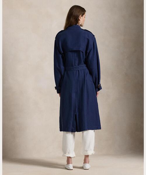ラルフローレン 綺麗色サックスブルーしゃかしゃかトレンチコート Ralph Lauren - ラルフローレン 綺麗色サックスブルーしゃかしゃか