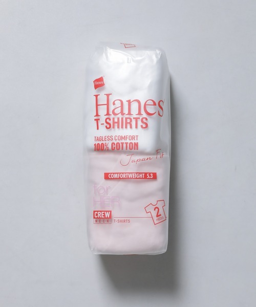 HANES(ヘインズ)の「Hanes/2P JapanFit for HER クルーネックTシャツ(Tシャツ/カットソー・レディース・プラチナム/その他1・M)」の2枚目の写真