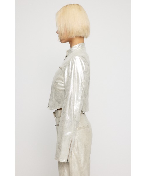 LAGUA GEM(ラグアジェム)の「LUSTER SHORT ジャケット(その他アウター・レディース・ホワイト/ブラック・FREE)」の7枚目の写真