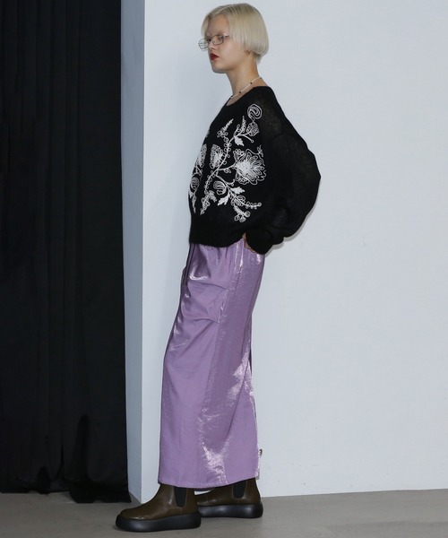 ROSE BUD（ローズバッド）の「シアーエンブロイダリーニット（ニット/セーター・レディース・ブラック・ONE SIZE）」の3枚目の写真