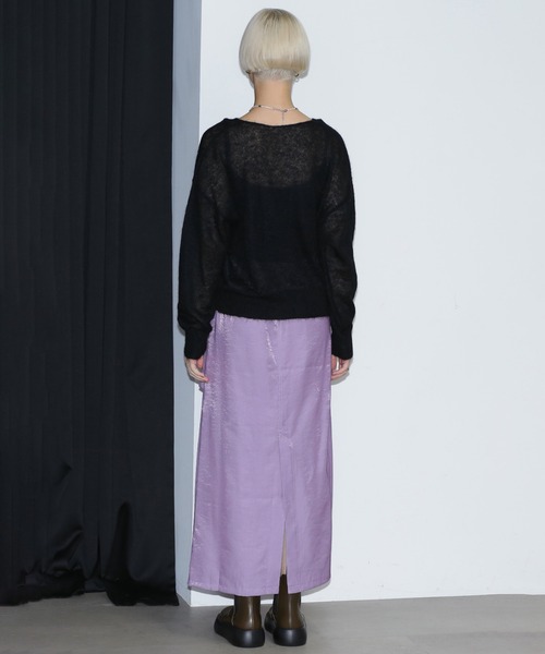 ROSE BUD（ローズバッド）の「シアーエンブロイダリーニット（ニット/セーター・レディース・ブラック・ONE SIZE）」の4枚目の写真