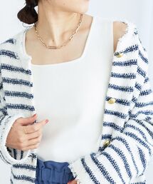 le.coeur blanc | 《Oggi専属モデル 飯豊まりえさん着用》スクエアニットタンク(タンクトップ)