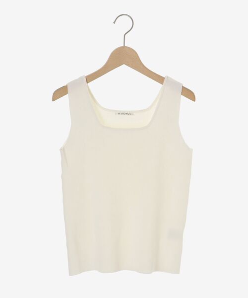 le.coeur blanc（ルクールブラン）の「スクエアニットタンク（タンクトップ・レディース・オフホワイト/シルバー/ゴールド/ブラック/ベージュ・38）」の6枚目の写真