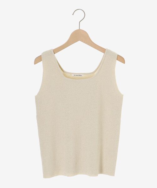 le.coeur blanc（ルクールブラン）の「スクエアニットタンク（タンクトップ・レディース・オフホワイト/シルバー/ゴールド/ブラック/ベージュ・38）」の10枚目の写真