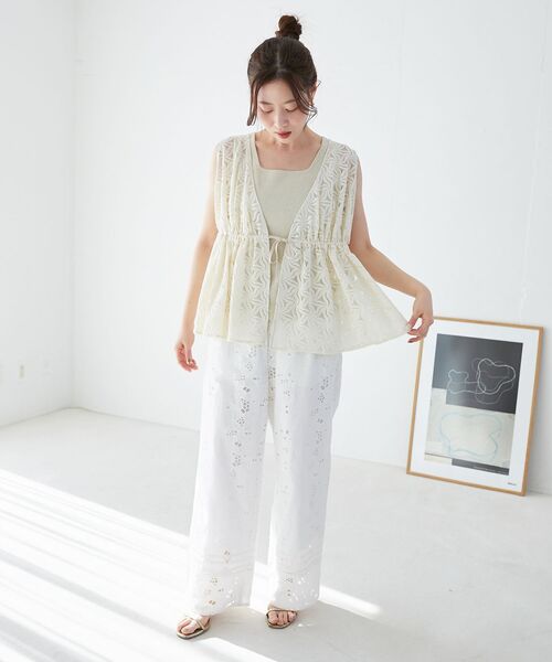 le.coeur blanc（ルクールブラン）の「スクエアニットタンク（タンクトップ・レディース・オフホワイト/シルバー/ゴールド/ブラック/ベージュ・38）」の16枚目の写真