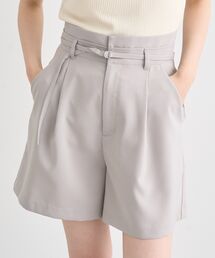 ウエストベルト付きショートパンツ