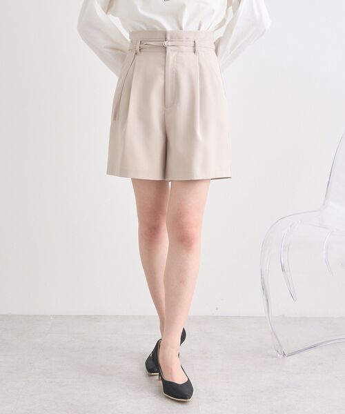 earth music&ecology(アースミュージックアンドエコロジー)の「ウエストベルト付きショートパンツ(その他パンツ・レディース・ライトグレー/ブラック/ライトベージュ・M/S)」の22枚目の写真