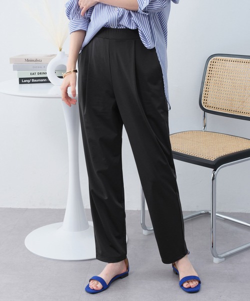 Viola e Viola(ヴィオラエヴィオラ)の「さらテロ楽ちんスティックパンツ(レギュラー丈)(その他パンツ・レディース・ブラック/カーキ/ネイビー/ダークブルー・M/L/3L/LL/4L/5L)」の2枚目の写真