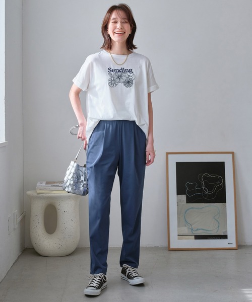 Viola e Viola(ヴィオラエヴィオラ)の「さらテロ楽ちんスティックパンツ(レギュラー丈)(その他パンツ・レディース・ブラック/カーキ/ネイビー/ダークブルー・M/L/3L/LL/4L/5L)」の9枚目の写真