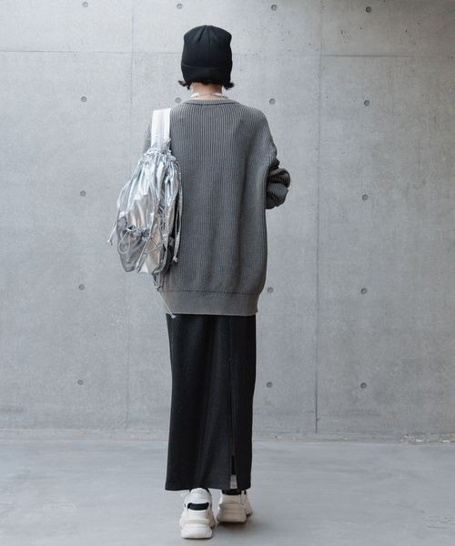 PAGEBOY（ページボーイ）の「サンドビンテージニットプルオーバー（ニット/セーター・レディース・チャコールグレー/オフホワイト/オレンジ・FREE）」の10枚目の写真