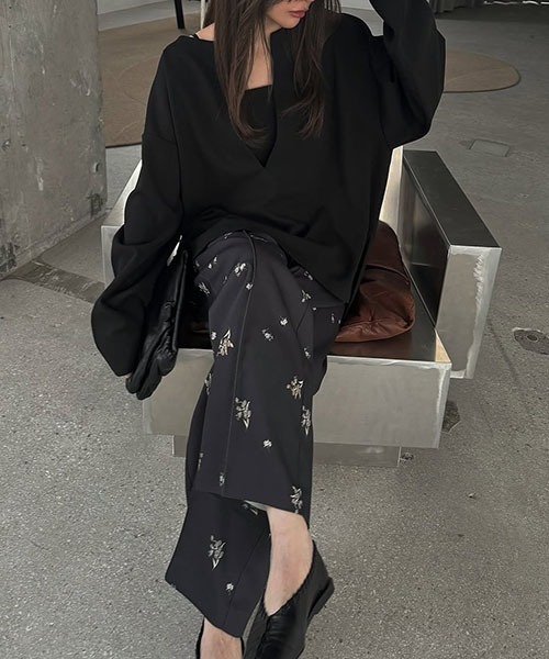WILLFULLY(ウィルフリー)の「no collar deep v neck ponte tops(その他トップス・レディース・ブラック/アイボリー/グレー系その他・FREE)」の20枚目の写真