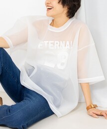 Rie Miller | ダンボールメッシュプリントTシャツ(Tシャツ/カットソー)