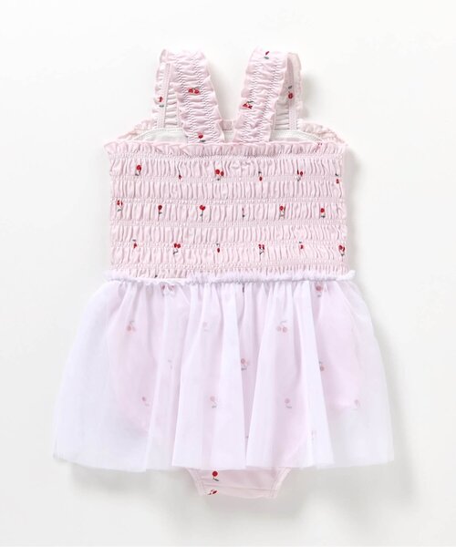 apres les cours(アプレレクール)の「【UVカット/ベビー&キッズ】さくらんぼ・花柄チュールワンピース水着(水着・キッズ・ピンク/その他3・70/80/90/100/110/120)」の5枚目の写真