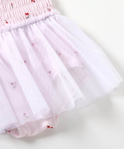 apres les cours(アプレレクール)の「【UVカット/ベビー&キッズ】さくらんぼ・花柄チュールワンピース水着(水着・キッズ・ピンク/その他3・70/80/90/100/110/120)」の9枚目の写真