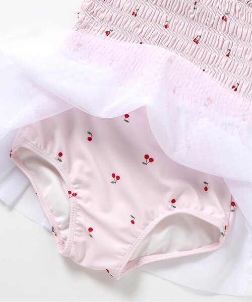 apres les cours(アプレレクール)の「【UVカット/ベビー&キッズ】さくらんぼ・花柄チュールワンピース水着(水着・キッズ・ピンク/その他3・70/80/90/100/110/120)」の10枚目の写真