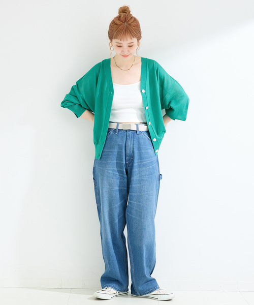 B.C STOCK(ベーセーストック)の「手洗い可 / 2WAYシアーVネックカーディガン(カーディガン/ボレロ・レディース・ブラック/ホワイト/ブラウン/グリーン・FREE)」の17枚目の写真
