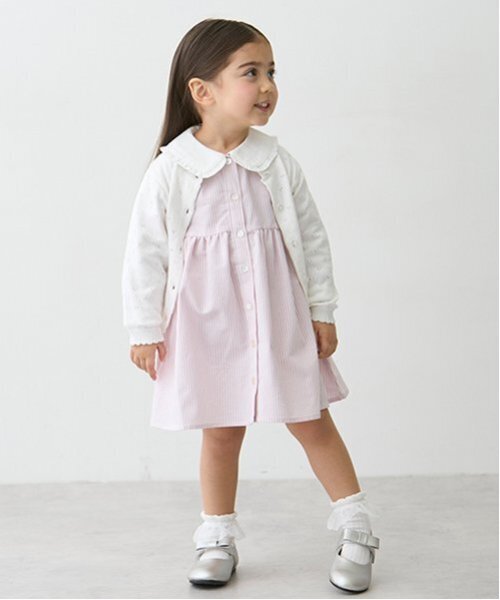petit main(プティマイン)の「【POLO BCS】シャツワンピース(シャツワンピース・キッズ・ライトピンク/ライトブルー・110cm/80cm/100cm/130cm/120cm/90cm)」の4枚目の写真