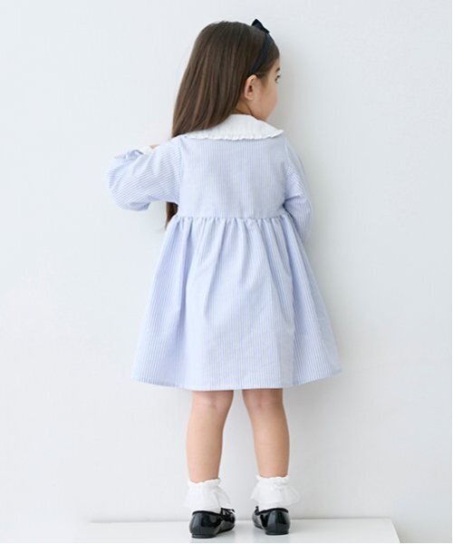 petit main(プティマイン)の「【POLO BCS】シャツワンピース(シャツワンピース・キッズ・ライトピンク/ライトブルー・110cm/80cm/100cm/130cm/120cm/90cm)」の6枚目の写真