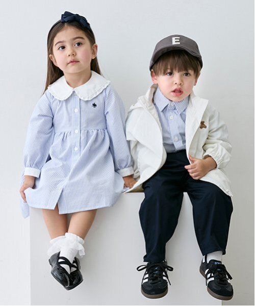 petit main(プティマイン)の「【POLO BCS】シャツワンピース(シャツワンピース・キッズ・ライトピンク/ライトブルー・110cm/80cm/100cm/130cm/120cm/90cm)」の8枚目の写真