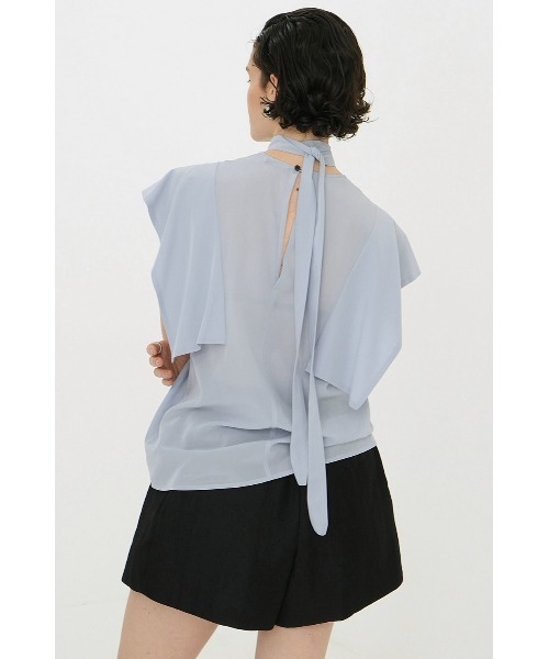 CLANE(クラネ)の「CLANE/クラネ/SQUARE SLEEVE BLOUSE(シャツ/ブラウス・レディース・ブラック/ブルー/ホワイト・1)」の11枚目の写真
