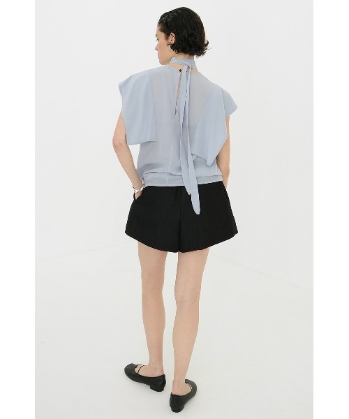 CLANE(クラネ)の「CLANE/クラネ/SQUARE SLEEVE BLOUSE(シャツ/ブラウス・レディース・ブラック/ブルー/ホワイト・1)」の5枚目の写真