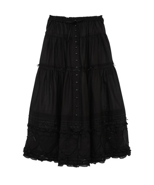 ピンクハウス★パッチワークスカート 黒フリーサイズ ペチコート インゲボルグ ピンクハウス☆パッチワークスカート 黒フリーサイズ ペチコート