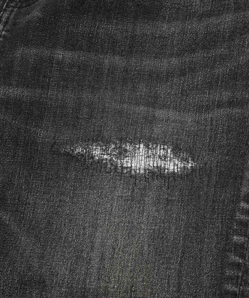 VANQUISH（ヴァンキッシュ）の「VANQUISH / ヴァンキッシュ リペア スキニー デニムパンツ（デニムパンツ・メンズ・ブラック・34inch/32inch/30inch/28inch）」の6枚目の写真
