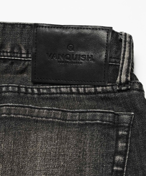 VANQUISH（ヴァンキッシュ）の「VANQUISH / ヴァンキッシュ リペア スキニー デニムパンツ（デニムパンツ・メンズ・ブラック・34inch/32inch/30inch/28inch）」の8枚目の写真