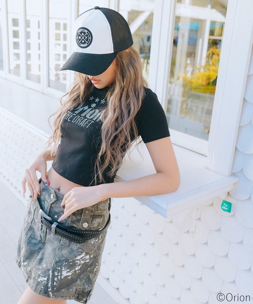 SPIRALGIRL(スパイラルガール)の「【Orion/オリオン】ラインストーンちびTシャツ(Tシャツ/カットソー・レディース・ホワイト/ブラック・FREE)」の15枚目の写真