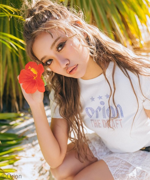 SPIRALGIRL(スパイラルガール)の「【Orion/オリオン】ラインストーンちびTシャツ(Tシャツ/カットソー・レディース・ホワイト/ブラック・FREE)」の11枚目の写真