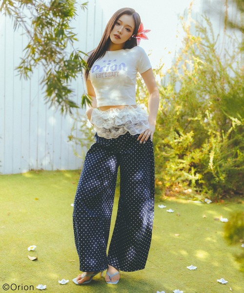 SPIRALGIRL（スパイラルガール）の「【Orion/オリオン】ラインストーンちびTシャツ（Tシャツ/カットソー・レディース・ホワイト/ブラック・FREE）」の11枚目の写真
