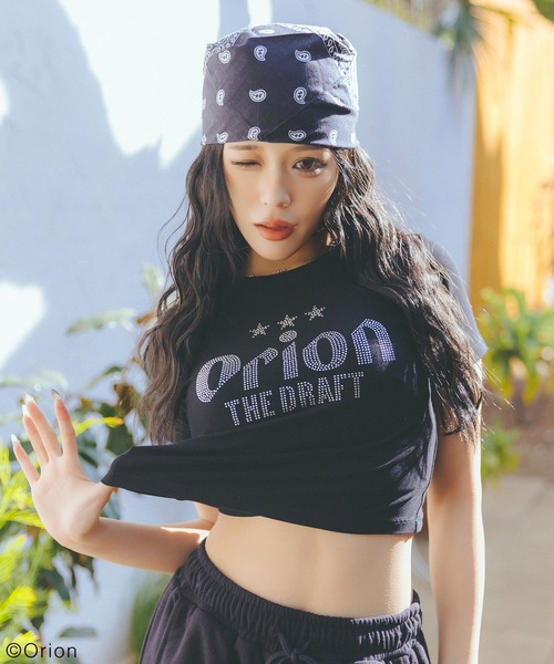 SPIRALGIRL（スパイラルガール）の「【Orion/オリオン】ラインストーンちびTシャツ（Tシャツ/カットソー・レディース・ホワイト/ブラック・FREE）」の22枚目の写真