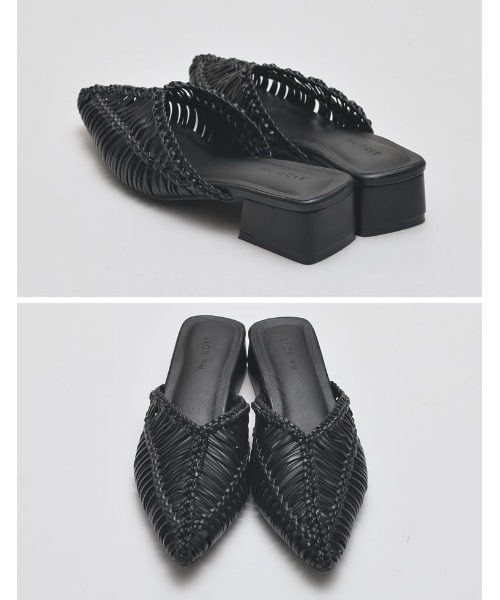 Re:EDIT（リエディ）の「[2025 SUMMER COLLECTION][大きいサイズ有]フェイクレザーメッシュポインテッドトゥローヒールサンダル（サンダル・レディース・ホワイト/ブルー/ブラック・SMALL/MEDIUM/LARGE/X-LARGE/XX-LARGE）」の21枚目の写真