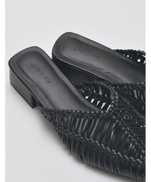 Re:EDIT（リエディ）の「[2025 SUMMER COLLECTION][大きいサイズ有]フェイクレザーメッシュポインテッドトゥローヒールサンダル（サンダル・レディース・ホワイト/ブルー/ブラック・SMALL/MEDIUM/LARGE/X-LARGE/XX-LARGE）」の22枚目の写真