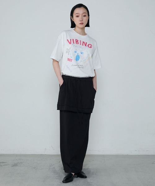 le ELMi(ルエルミ)の「【Uniquely bold design】Cat graphic short sleeve t-shirt / ピグメント加工 ヴィンテージライク キャット グラフィック 半袖Tシャツ(Tシャツ/カットソー・レディース・オフホワイト/ブラック・M/L)」の10枚目の写真