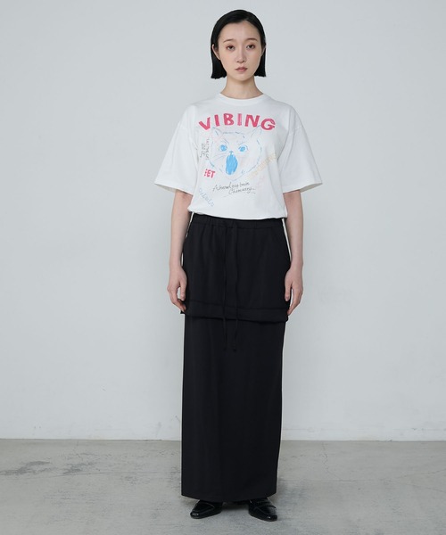 le ELMi(ルエルミ)の「【Uniquely bold design】Cat graphic short sleeve t-shirt / ピグメント加工 ヴィンテージライク キャット グラフィック 半袖Tシャツ(Tシャツ/カットソー・レディース・オフホワイト/ブラック・M/L)」の14枚目の写真