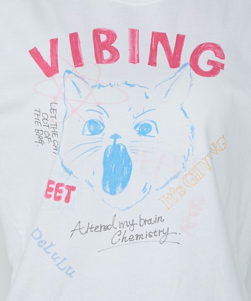 le ELMi(ルエルミ)の「【Uniquely bold design】Cat graphic short sleeve t-shirt / ピグメント加工 ヴィンテージライク キャット グラフィック 半袖Tシャツ(Tシャツ/カットソー・レディース・オフホワイト/ブラック・M/L)」の22枚目の写真