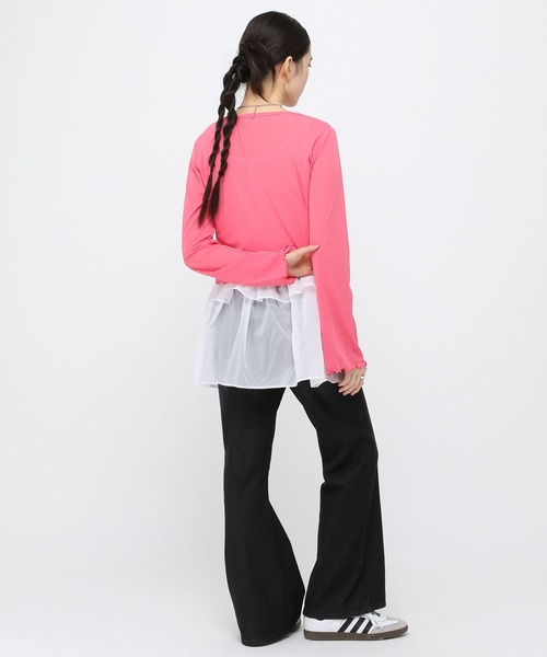 ALAND（エーランド）の「3.3Field Trip／Wリボンデザインカーディガン（カーディガン/ボレロ・レディース・ピンク/イエロー/チャコール・FREE）」の15枚目の写真