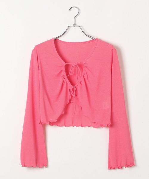 ALAND（エーランド）の「3.3Field Trip／Wリボンデザインカーディガン（カーディガン/ボレロ・レディース・ピンク/イエロー/チャコール・FREE）」の18枚目の写真