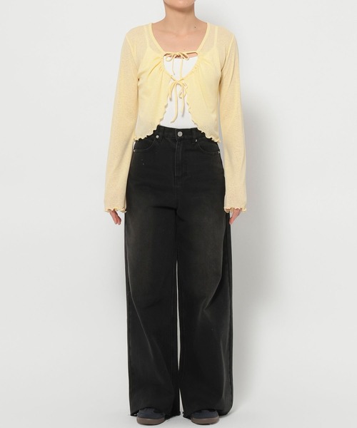 ALAND（エーランド）の「3.3Field Trip／Wリボンデザインカーディガン（カーディガン/ボレロ・レディース・ピンク/イエロー/チャコール・FREE）」の21枚目の写真