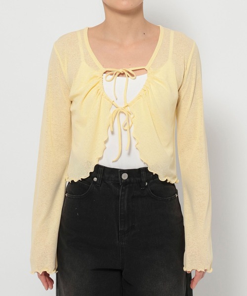 ALAND（エーランド）の「3.3Field Trip／Wリボンデザインカーディガン（カーディガン/ボレロ・レディース・ピンク/イエロー/チャコール・FREE）」の22枚目の写真