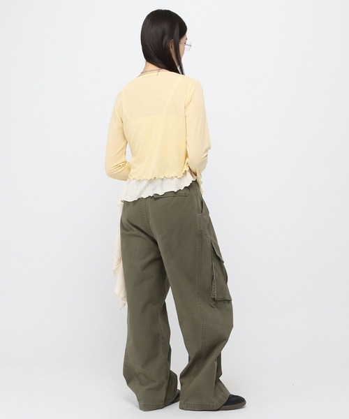 ALAND（エーランド）の「3.3Field Trip／Wリボンデザインカーディガン（カーディガン/ボレロ・レディース・ピンク/イエロー/チャコール・FREE）」の11枚目の写真