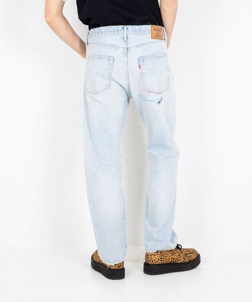 クリーム色 ストレートデニム イタリア製 SOMETHING サムシング エルザ ストレート デニムパンツ
