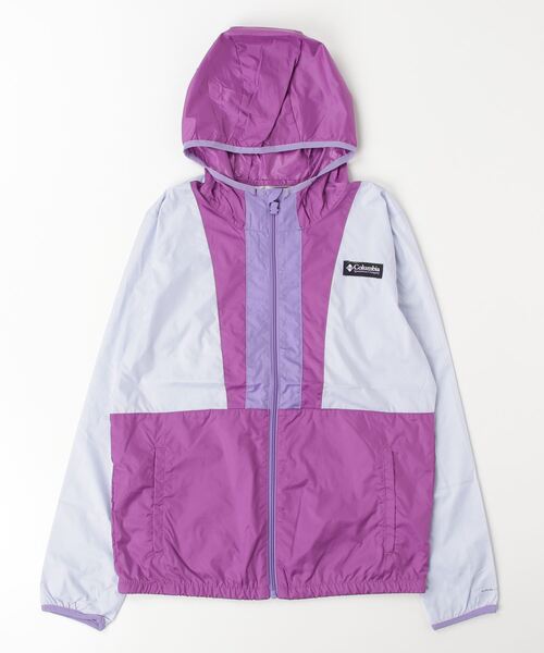 Columbia（コロンビア）の「コロンビア  バックボウルフーデッドウインドブレイカー（ナイロンジャケット・キッズ・グリーン/ピンク・J/S/J/L/J/M）」の2枚目の写真