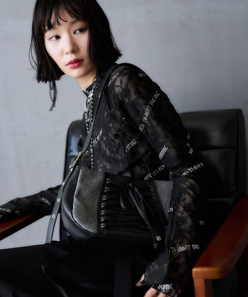 HARE（ハレ）の「デニムレースアップバッグ(HARE)（ハンドバッグ・レディース・ブルー/ブラック・FREE）」の7枚目の写真