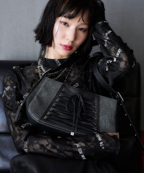 HARE（ハレ）の「デニムレースアップバッグ(HARE)（ハンドバッグ・レディース・ブルー/ブラック・FREE）」の10枚目の写真