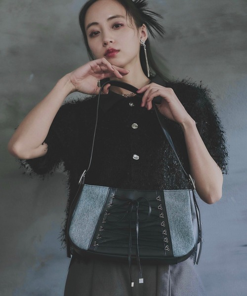 HARE（ハレ）の「デニムレースアップバッグ(HARE)（ハンドバッグ・レディース・ブルー/ブラック・FREE）」の12枚目の写真