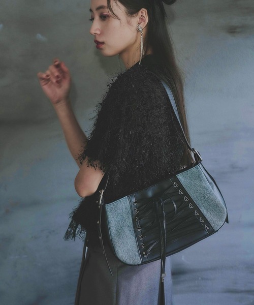 HARE（ハレ）の「デニムレースアップバッグ(HARE)（ハンドバッグ・レディース・ブルー/ブラック・FREE）」の14枚目の写真