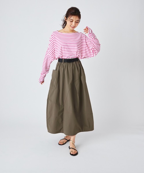 ever closet(エバークローゼット)の「はっ水 ボリュームスカート(スカート・レディース・カーキ/ベージュ・F)」の7枚目の写真